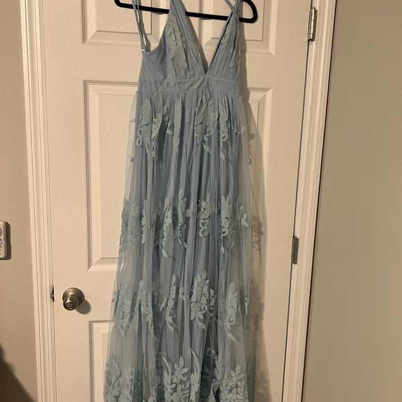 Maternity Floral Flocked Mesh Gown - Picture 4 of 5